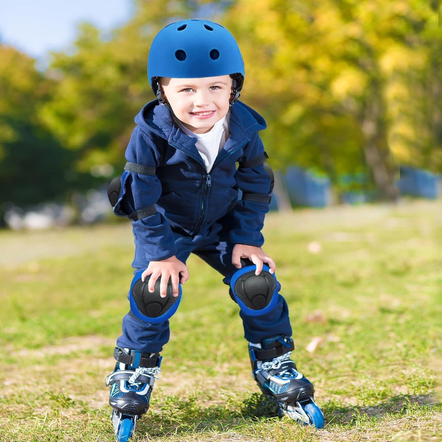 Kids Helmet,Toddler Skateboard Helmets for Ages 2-3-5-8-14 Years Boys Girls with Knee and Elbow Pads Wrist Guards fit Roller Skates,Skateboarding,Skating Scooter Adjustable Kids Helmet