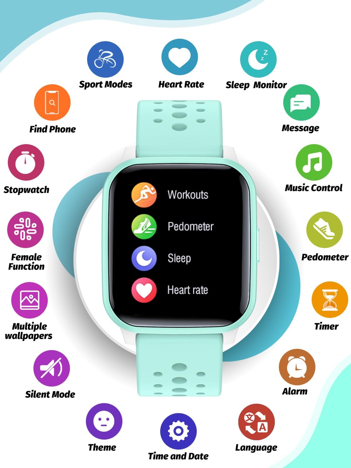 Kids Smart Watch Girls Boys, SmartWatch for Kids Smart Watch Gifts for 4-16 Years Old with Sleep Mode 19 Sports Mode Pedometer Birthday Gift for Boys Girls