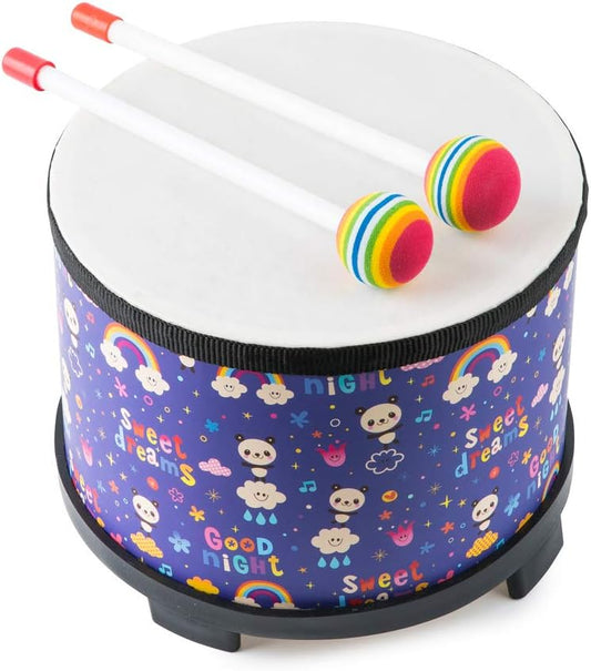 Kids Floor Tom Drum Toddlers: Baby Music Toys 8 inch Percussion Instrument Child Drums - Montessori Toys Wooden Drum for Preschool Educational Birthday (Purple 8")