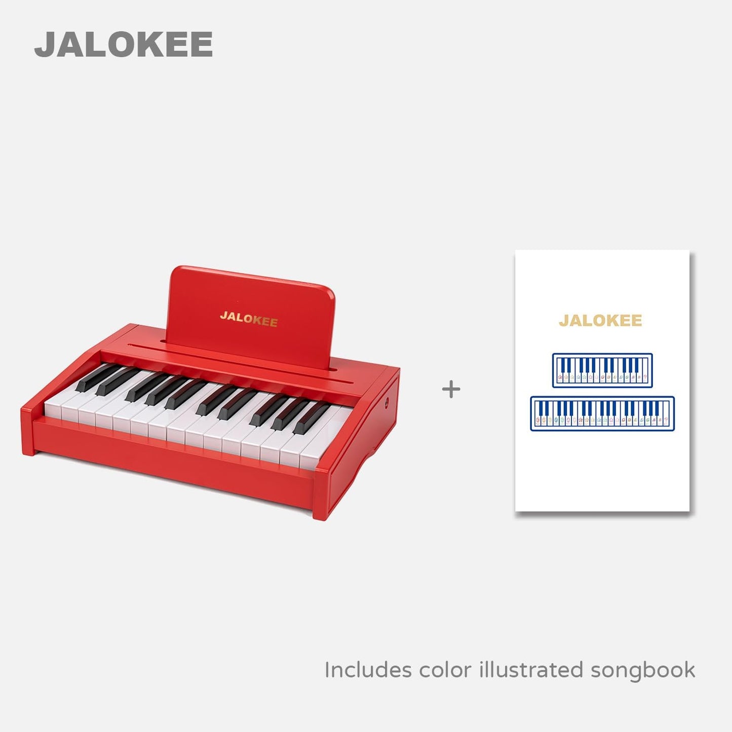 Kids Piano Keyboard, Digital Piano for Kids, Music Educational Instrument Toy, Wood Toy for 3+ Girls and Boys (Red, 25 Keys)