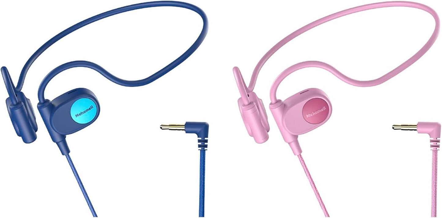 Kids Headphones, Wired Air Conduction Open Ear Headphones, 85dB Volume Limiting-Blue, Pink