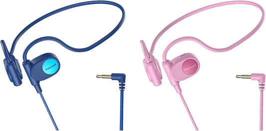 Kids Headphones, Wired Air Conduction Open Ear Headphones, 85dB Volume Limiting-Blue, Pink