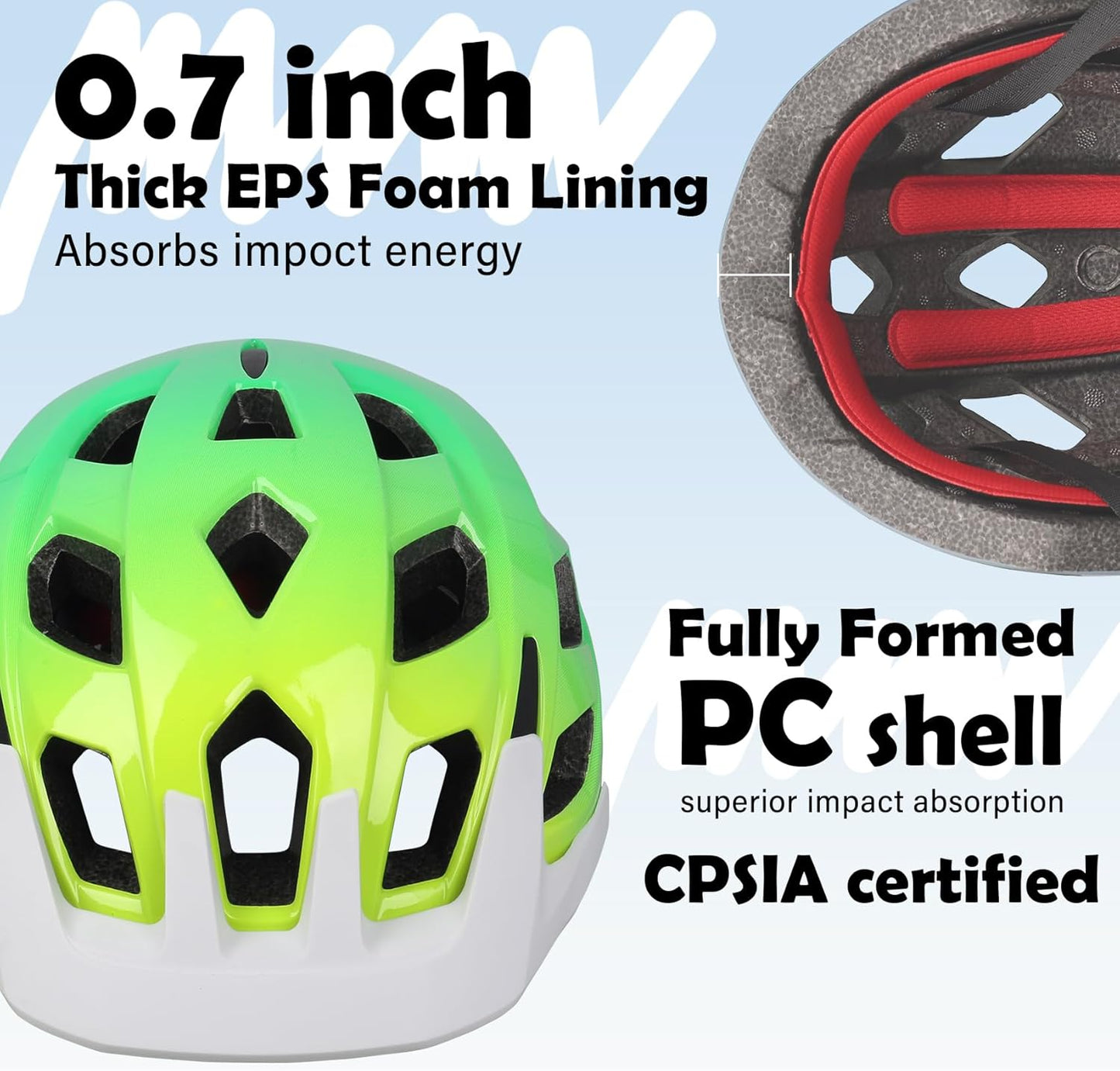 Kids Bike Helmet, 2 Size Adjustable for Youth Toddler Boys & Girls 3-5-8-10-12-14 Years, Child Helmets with Visor for Skating Cycling Scooter