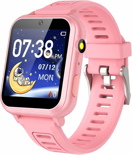 Kids Smart Watch for Boys Girls 6-12 with Pedometer Audio Book Camera Music Player Birthday Present Christmas (Pink