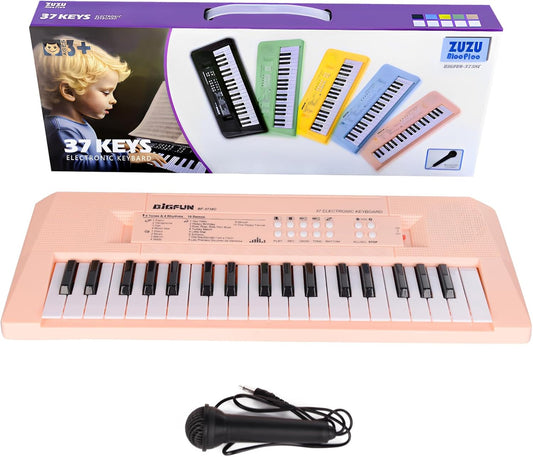 Kids Piano Keyboard, 37 Keys Portable Music Keyboard Early Learning Educational Electronic Music Piano Instrument Toys for 3 4 5 6 Year Old Boys and Girls (Pink)