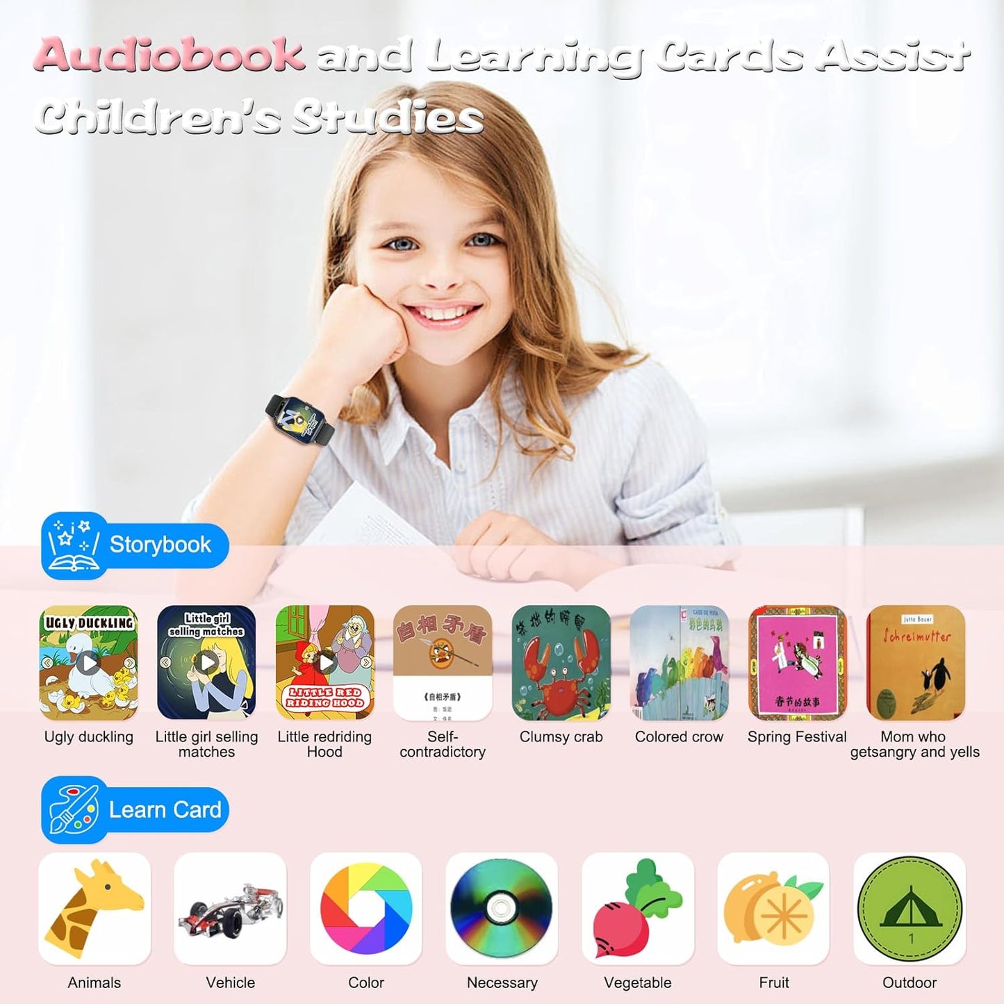 1.85" Kids Watch, AI(Translation/Q&A/Watch Face/Image Recognition)Smartwatches with Heart Rate,Sleep Monitor,Video Music Pedometer,NO APP/Phone, Gifts for 3-12 Years old Boys Girls(Built-in AI, Black)