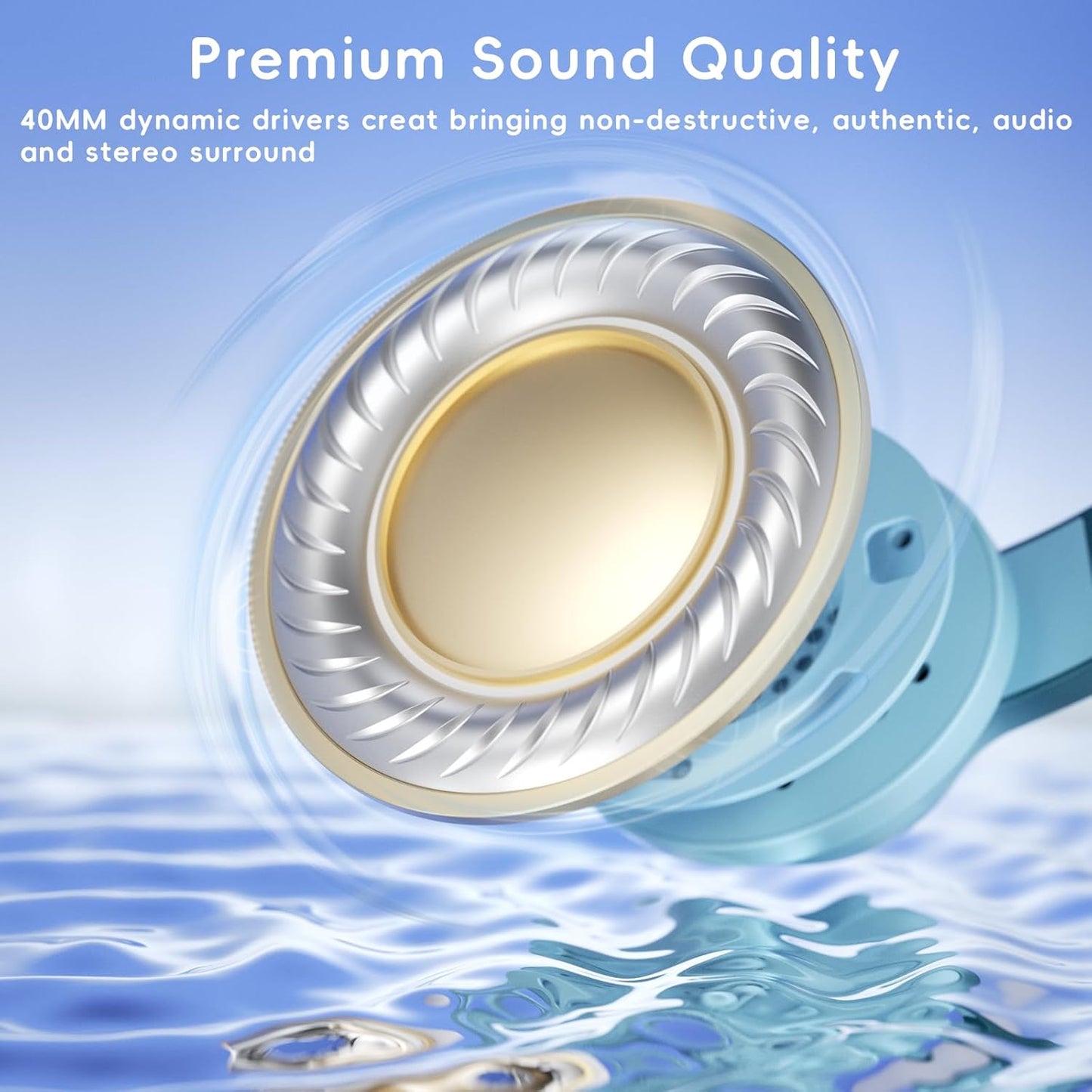 Kids Headphones, Wired Headphones for Kids Over Ear with Microphone, 85/94dB Volume Limiter Headphone for Girls Boys, Foldable Headphone for Learning & Entertainment, Gradient Green