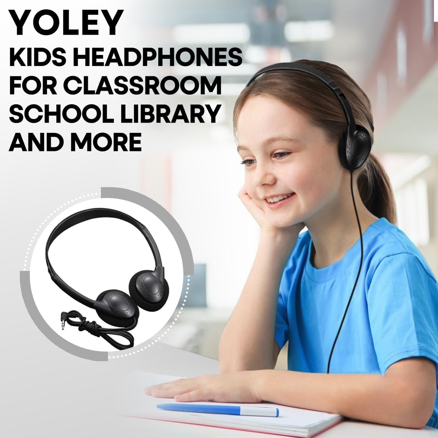 Kids Headphones Bulk 100 Pack for School Classroom Students Children Toddler Boys Girls Teen Adults