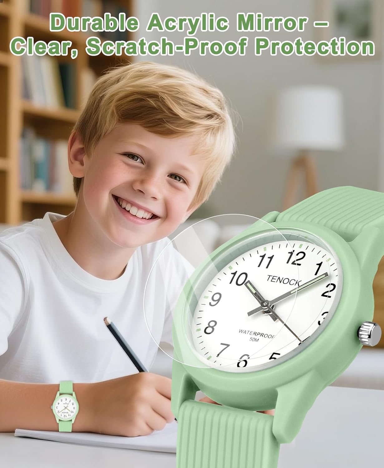 Kids Analog Watches for Girls Boys Watches with Soft Band Learning Time 50M Waterproof Children Watch Easy to Read for Ages 4-12 Kids Gift