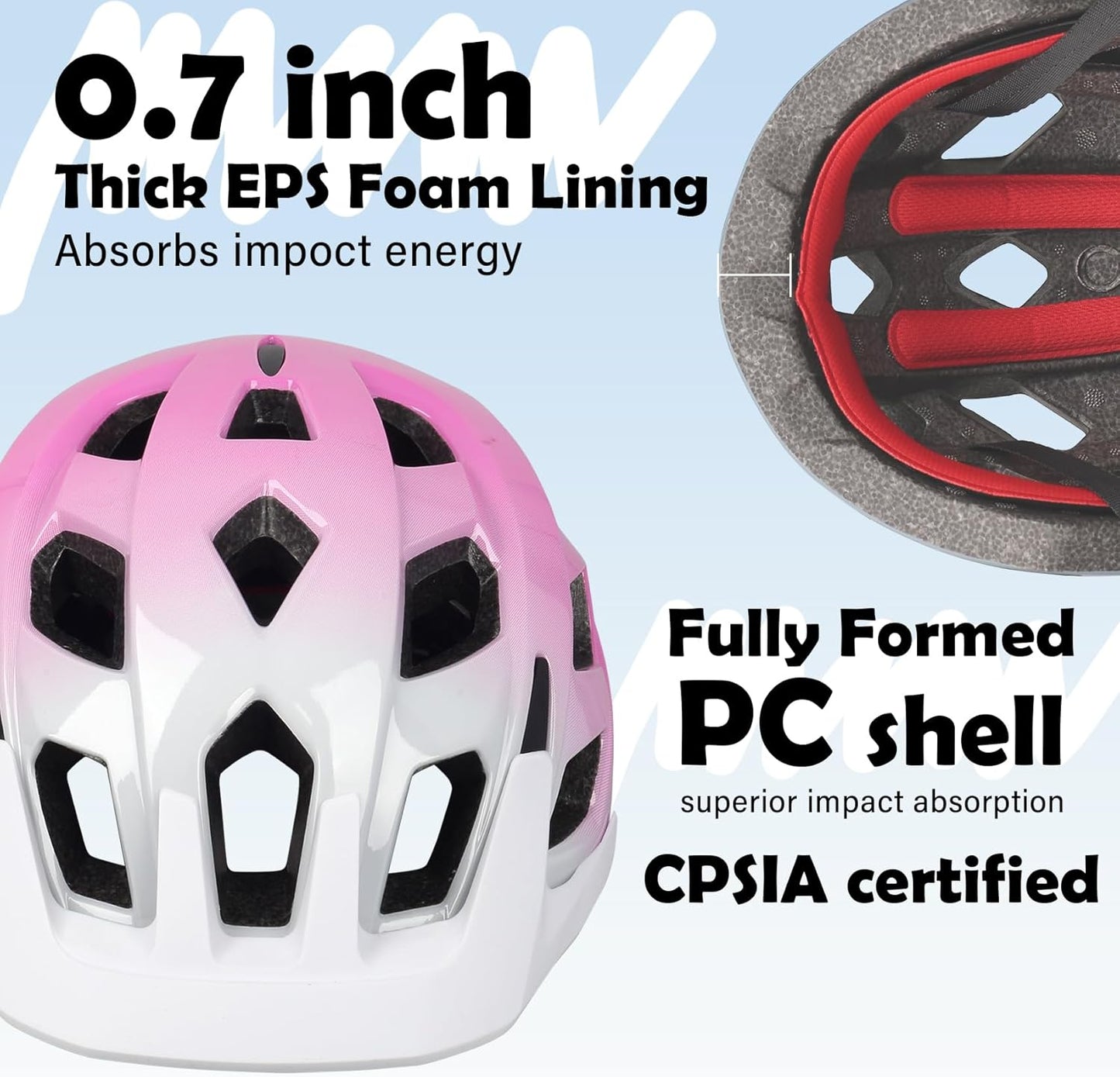 Kids Bike Helmet, 2 Size Adjustable for Youth Toddler Boys & Girls 3-5-8-10-12-14 Years, Child Helmets with Visor for Skating Cycling Scooter