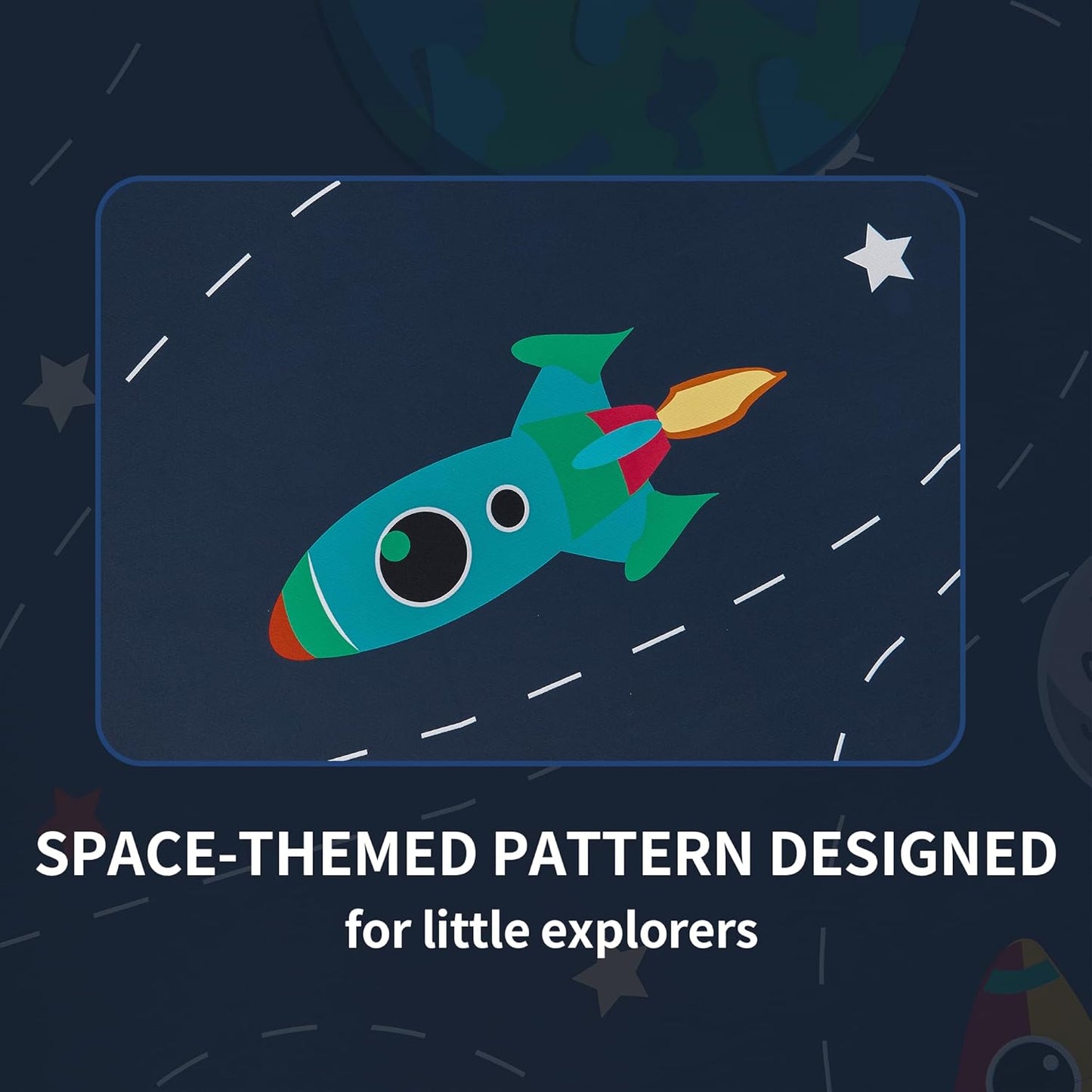 Kids Space Themed Blackout Curtains - 100% Blackout, Perfect for Bedroom and Nursery with Vibrant Cosmos Patterns, Noise Reduction, Thermal Insulated, 2 Panels (Space, W42×L63)