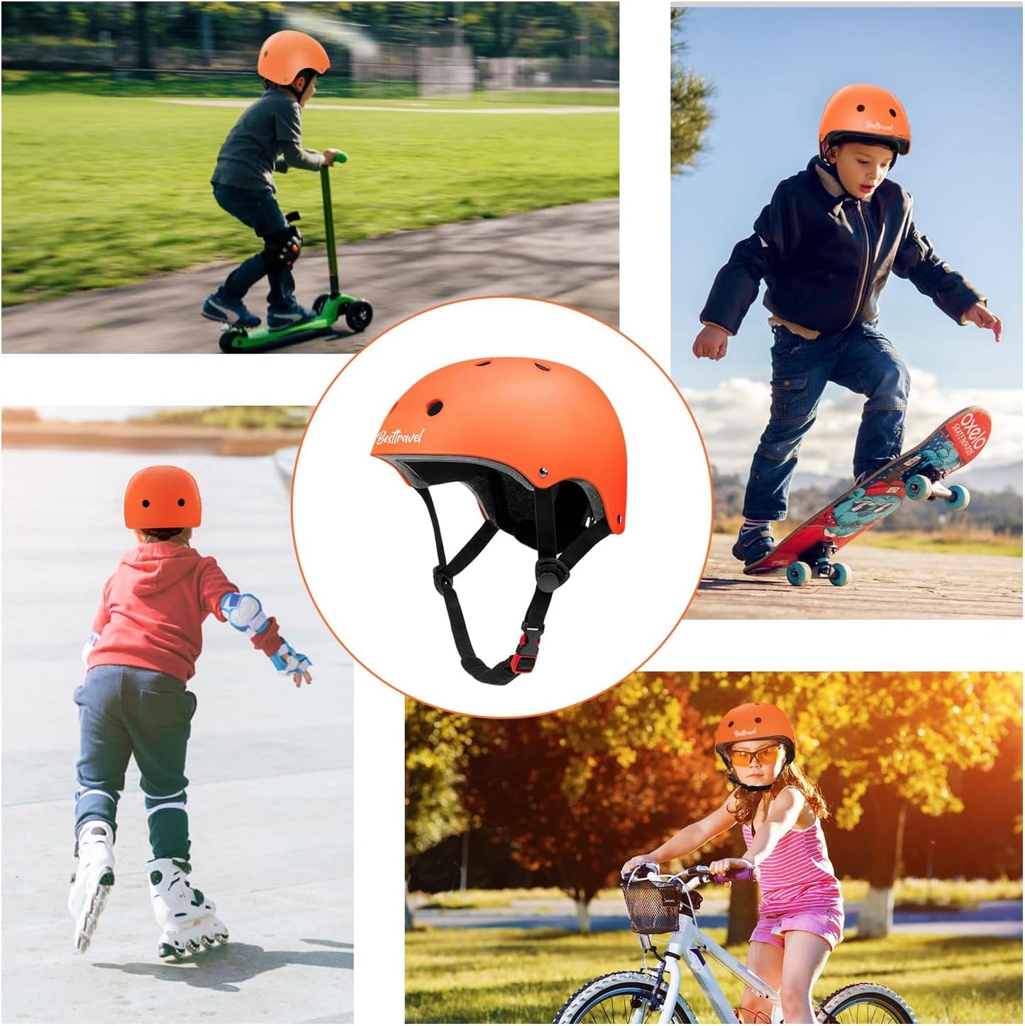 Kids Helmet, Toddler Adjustable Kids Ages 3-8 Years Old Boys Girls Multi-Sports Safety