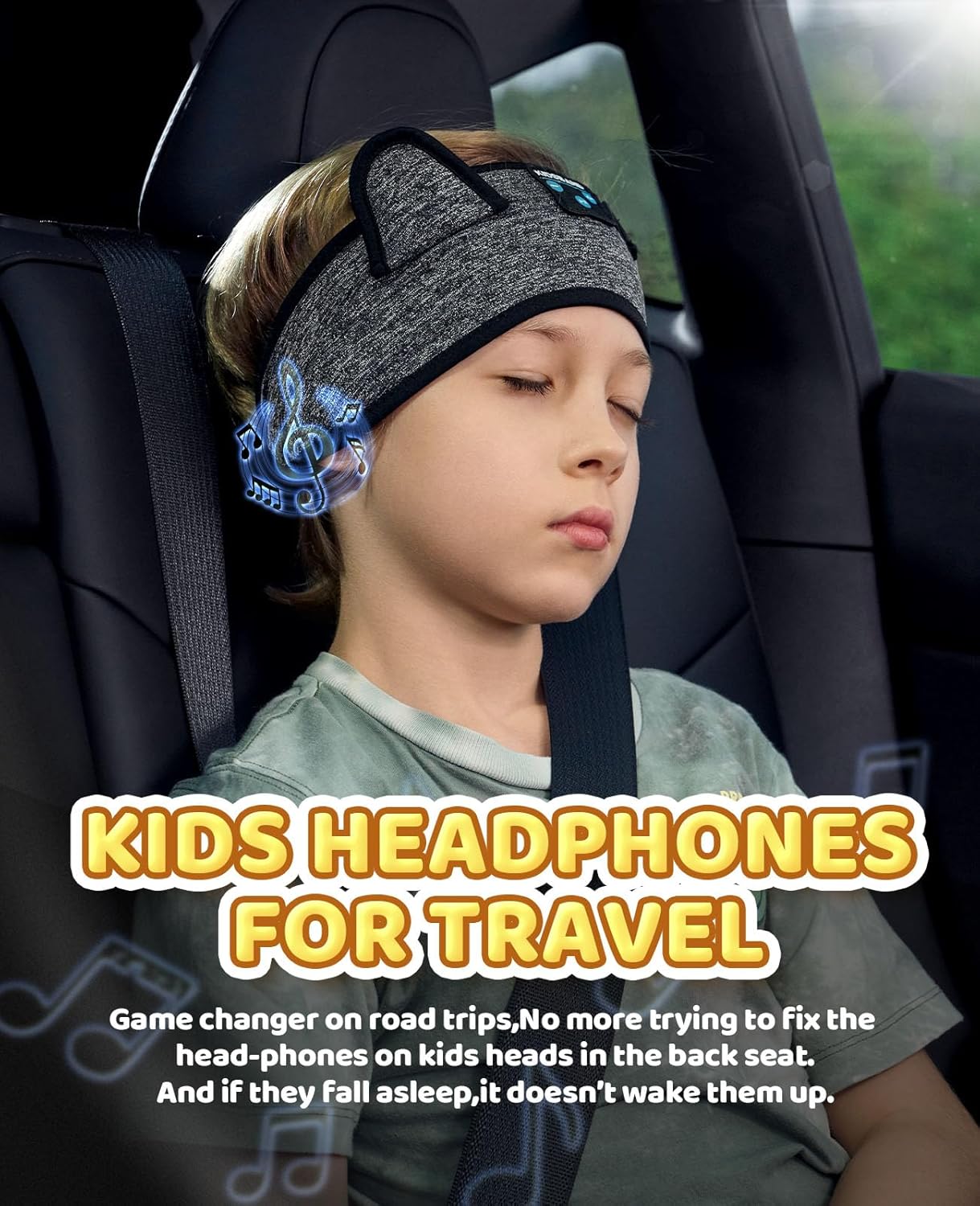 Kids Headphones, Bluetooth Headphones Adjustable Headband for Kids, Wireless and Wired Playback 3.5 MM Jack for School, Kids Headset for Girls Boys, Kindle Tablet Cellphones Airplane Travel Sleep