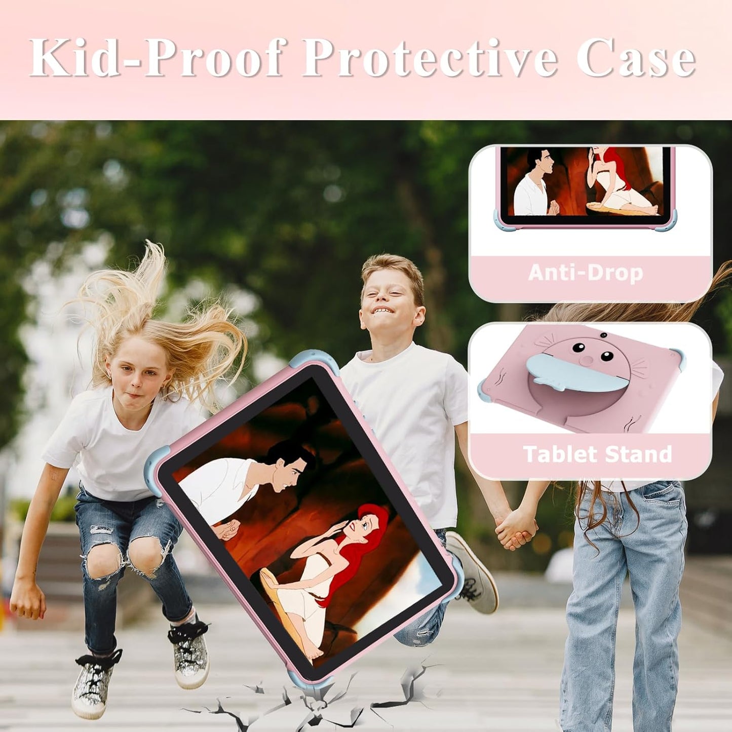 Kids Tablet 10 inch, Android Toddler Tablet for Kids with Case, Dual Cameras, Parental Control,Pre-intalled Apps, 32GB (512TB TF Card Expandable),Great Tablets for Toddlers and Children (Pink)