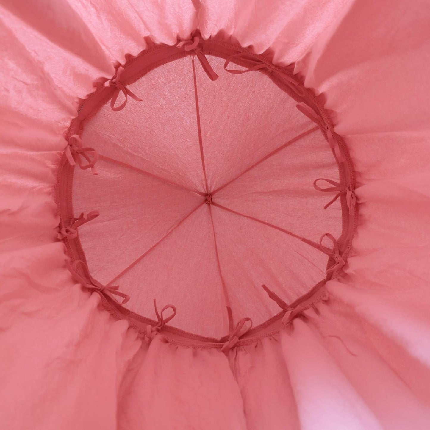 Kids Bed Canopy with Frills Cotton Cover Net for Crib Reading Nook Curtain Hideaway Hanging Round Tent Nursery Bedding Play Room Decor