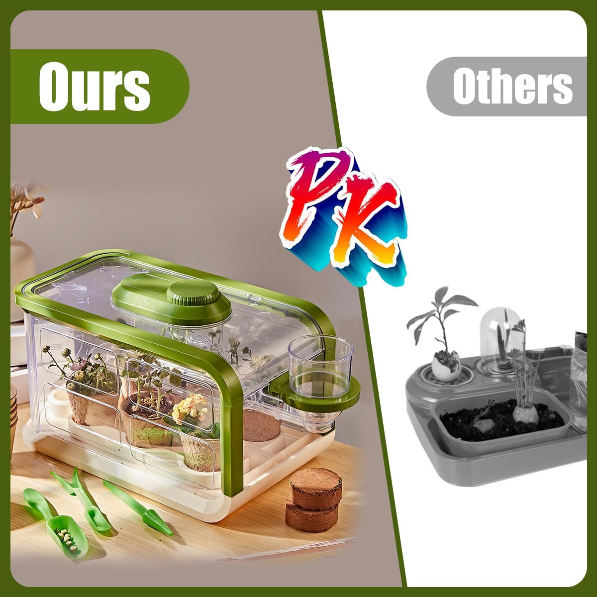 Kids Plant Growing Kit, Kids Gardening Greenhouse Growing Kit with Drip Irrigation and Grow Lights, Science STEM Toys Terrarium Kit for Boys Girls 3 4 5 6 7 8 Year Old,Kids Flower Growing Kit