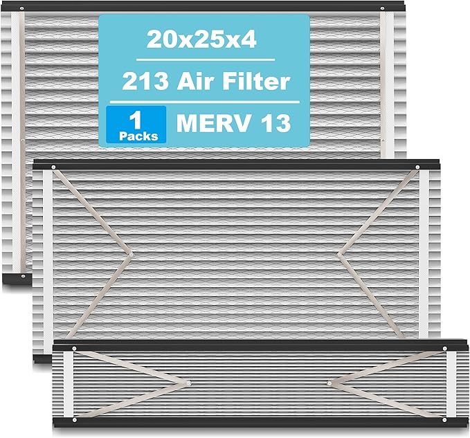 (1-Pack) 213 Replacement Filter Compatible with April-Aire Air Purifiers Actual Size: 21" x 24.75" x 4", Nominal Size: 20''x25''x4'' 1210,1620,2210,2216,3210 MERV-13 Furnace Filter Replacement