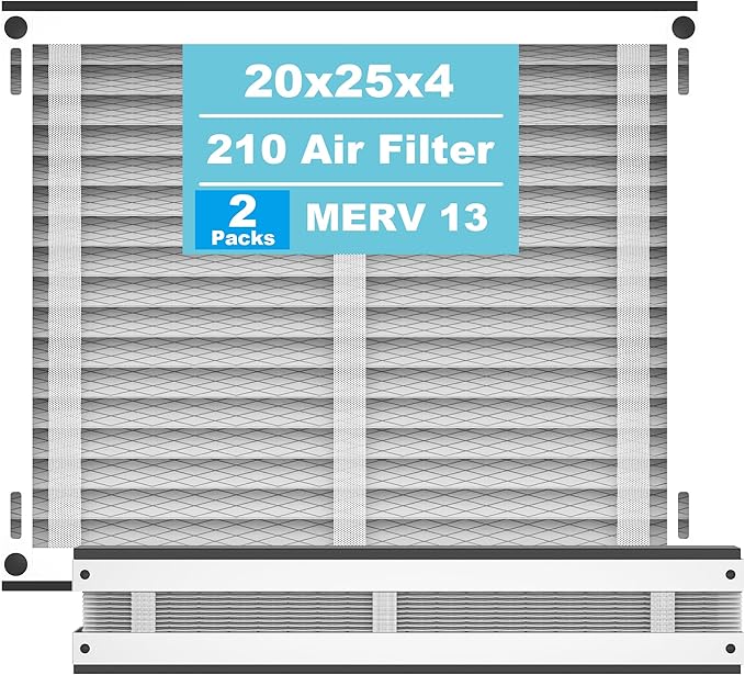 (2-Pack) 210 Replacement Filter Compatible with April-Aire Air Purifiers 1210,1620,2210,2216,3210,4200,20x25x4 MERV-10 Furnace Filter Replacement