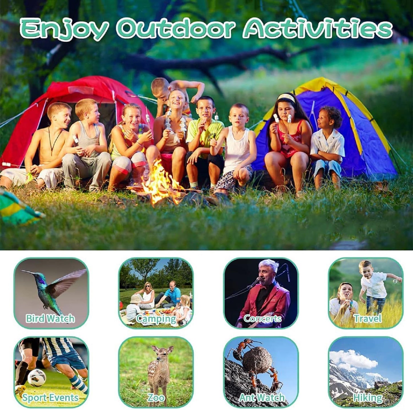 Kids Binoculars,Shockproof 8 x 21 High Resolution Compact Kids Binoculars Real for 3-12 Boys and Girls,Perfect for Bird Watching, Hiking,Camping,Travel, Christmas Birthday Gift