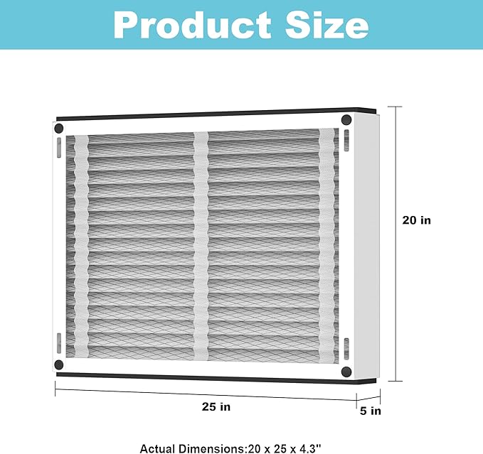 (2-Pack) 210 Replacement Filter Compatible with April-Aire Air Purifiers 1210,1620,2210,2216,3210,4200,20x25x4 MERV-10 Furnace Filter Replacement