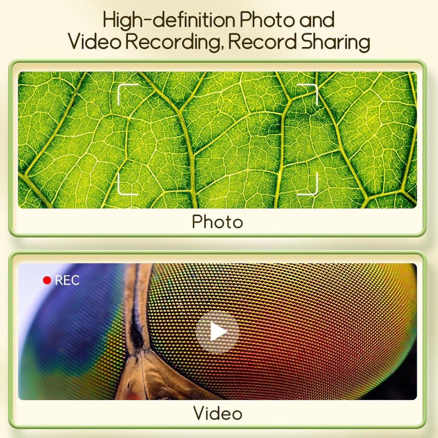 Kids Microscope Pocket Microscope -1000X Portable Microscope for Kid | Photo and Video Mini Microscopes | 2'' Digital Little Scientist Microscopes for 3-10 Age Years Old Boys Girls Toys Gifts