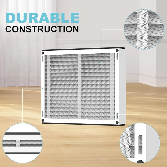 (2-Pack) 210 Replacement Filter Compatible with April-Aire Air Purifiers 1210,1620,2210,2216,3210,4200,20x25x4 MERV-10 Furnace Filter Replacement